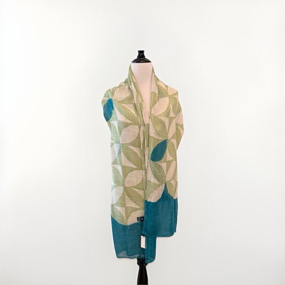 Jim Shore Batik Bohemian Floral Geometric Scarf Shawl Coastal Grandma New 76x24” - Picture 1 of 8